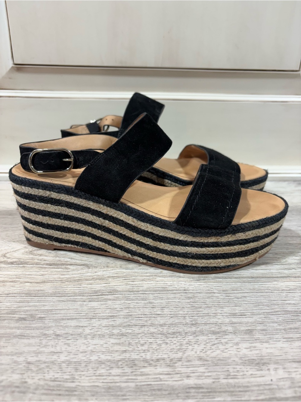 Joie Shoes 7.5 37.5 Sandals Rope Soled Espadrilles Cutout Open Toe Slingback